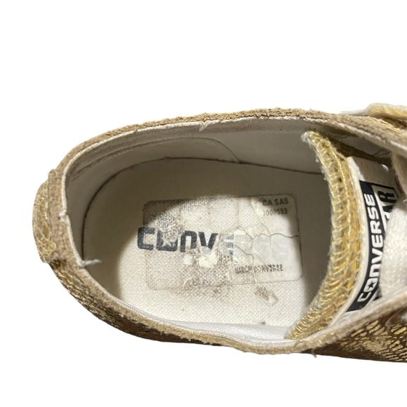 Women’s Converse All Star Chuck Taylor Gold Sneakers, Gold w/ Snakeskin, Size 7 - Picture 6 of 11
